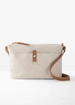 bonprix bonprix Bolso de tela con detalles Crema-coñac Clearance