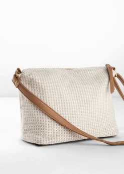 bonprix bonprix Bolso de tela con detalles Crema-coñac Clearance