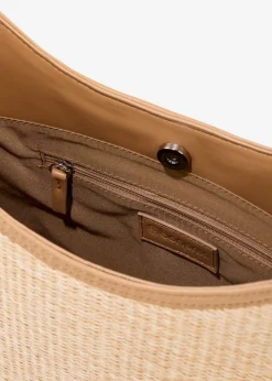 bonprix bonprix Bolso shopper con aspecto de paja Crudo Outlet