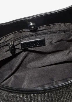 bonprix bonprix Bolso shopper con aspecto de paja Negro New
