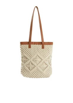 bonprix bonprix Bolso shopper de macramé Crudo Best