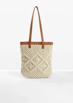 bonprix bonprix Bolso shopper de macramé Crudo Best