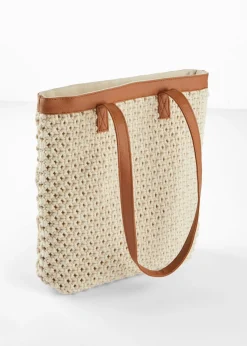 bonprix bonprix Bolso shopper de macramé Crudo Best