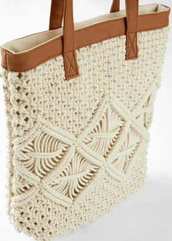 bonprix bonprix Bolso shopper de macramé Crudo Best