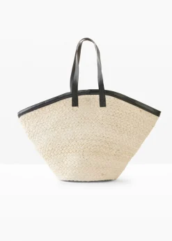 bonprix bonprix Bolso shopper de paja Crudo + negro Best
