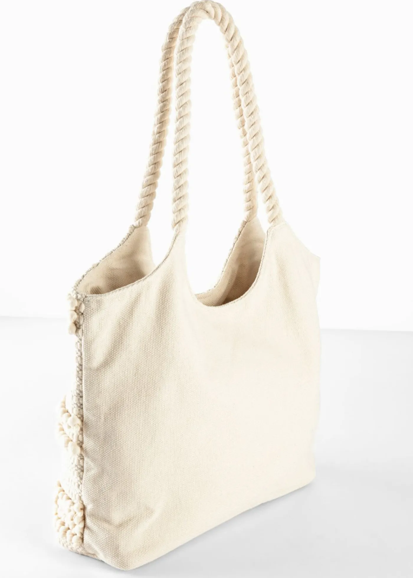bonprix bonprix Bolso shopper de tela Crema Discount