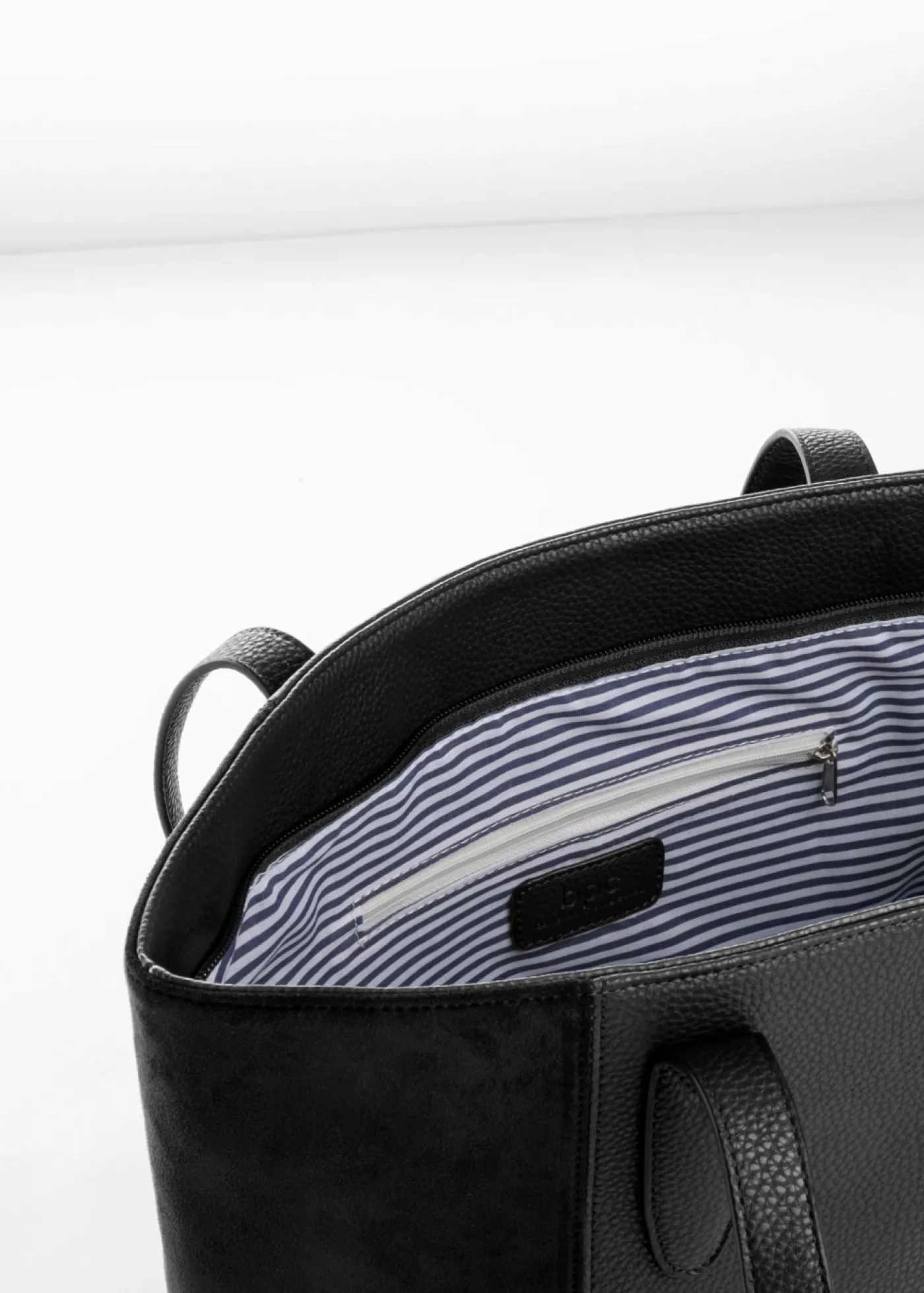 bonprix bonprix Bolso shopper grande con mezcla de materiales Negro Online