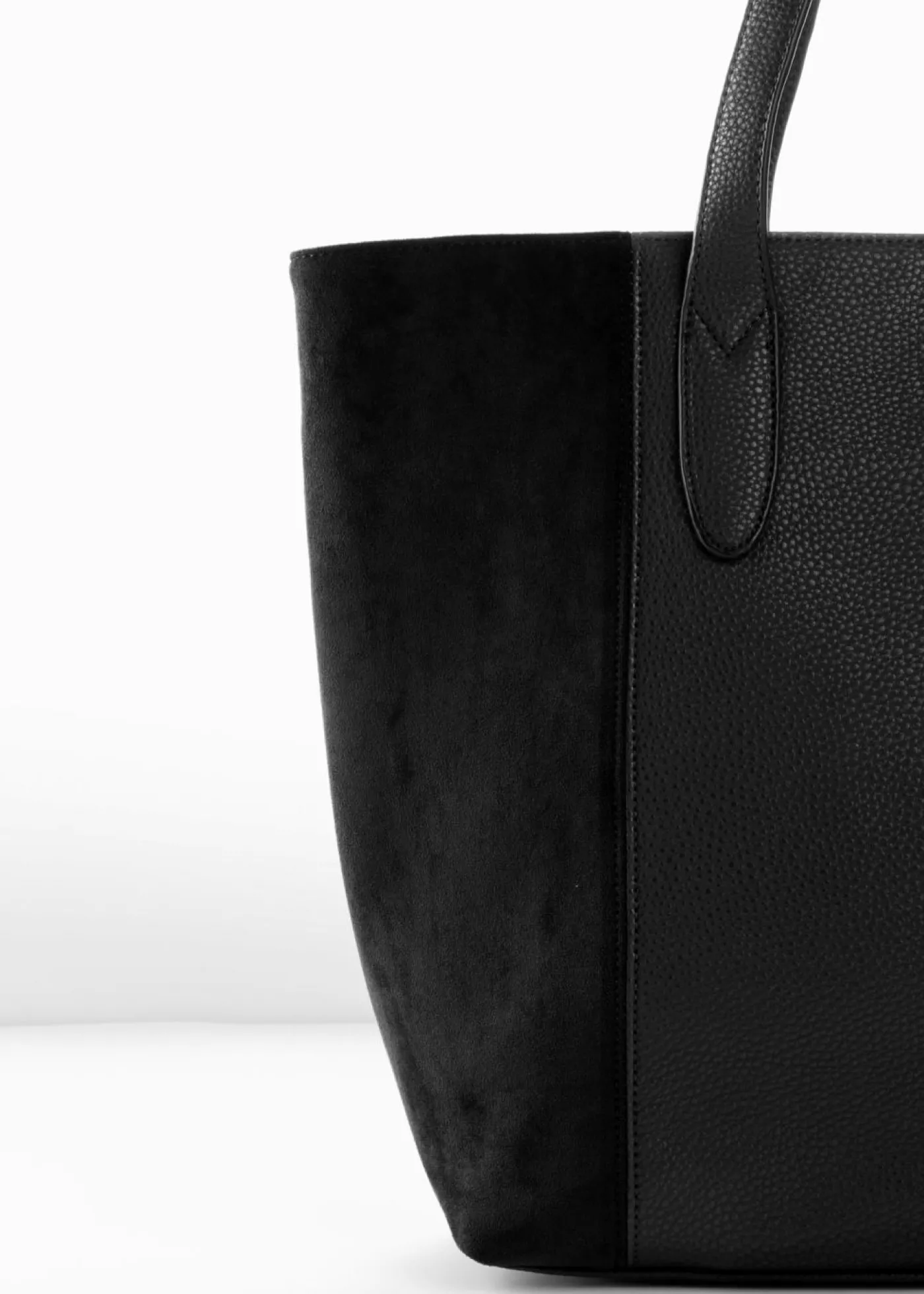 bonprix bonprix Bolso shopper grande con mezcla de materiales Negro Online