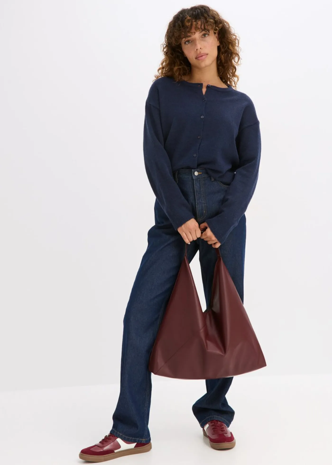 bonprix bonprix Bolso shopper suave de tamaño XXL rojo burdeos Hot