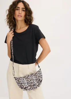 bonprix bonprix Bolso tipo bandolera de nailon con estampado de leopardo estampado de leopardo en beige natural/marrón/negro con estampado de leopardo Sale