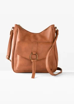 bonprix bonprix Bolso tipo bandolera, mediano, con detalle de hebilla Coñac Best