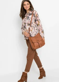 bonprix bonprix Bolso tipo bandolera, mediano, con detalle de hebilla Coñac Best