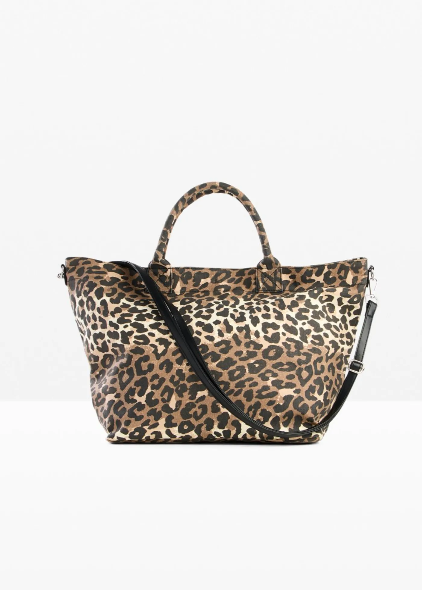 bonprix bonprix Bolso tipo shopper de lona con estampado de leopardo Beige natural-marrón-negro con estampado de leopardo Clearance