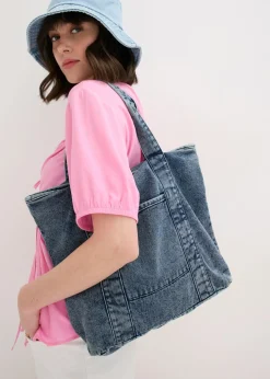 bonprix bonprix Bolso vaquero tipo shopper azul claro denim New