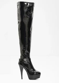 bonprix bonprix Botas altas con plataforma Negro