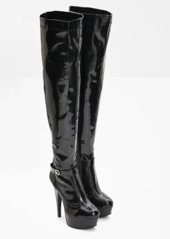 bonprix bonprix Botas altas con plataforma Negro
