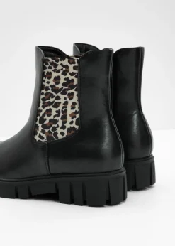 bonprix bonprix Botas Chelsea Negro de leopardo Best