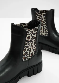 bonprix bonprix Botas Chelsea Negro de leopardo Best