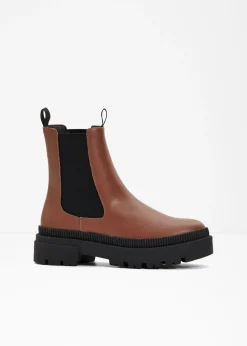 bonprix bonprix Botas Chelsea con suela perfilada Coñac Clearance