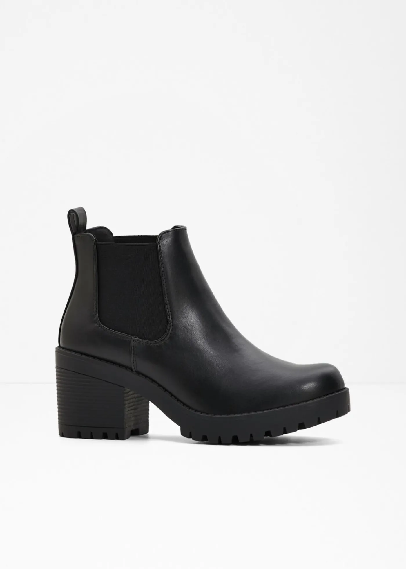 bonprix bonprix Botas Chelsea con tacón ancho Negro