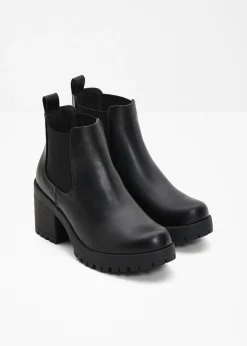 bonprix bonprix Botas Chelsea con tacón ancho Negro