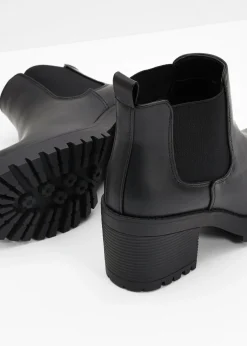 bonprix bonprix Botas Chelsea con tacón ancho Negro
