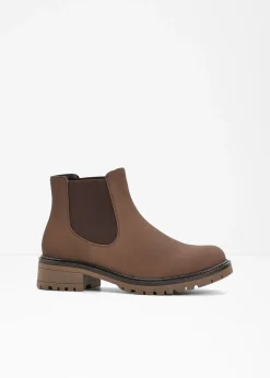 bonprix bonprix Botas Chelsea en suela perfilada Marrón oscuro Sale