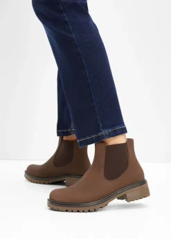 bonprix bonprix Botas Chelsea en suela perfilada Marrón oscuro Sale