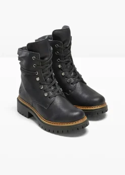 bonprix Rieker Botas cómodas, con cordones y forradas, de Rieker Negro Outlet