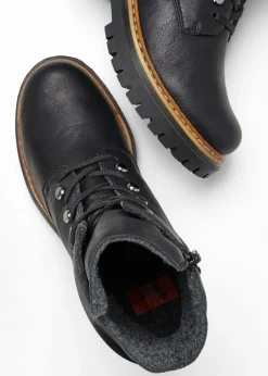 bonprix Rieker Botas cómodas, con cordones y forradas, de Rieker Negro Outlet