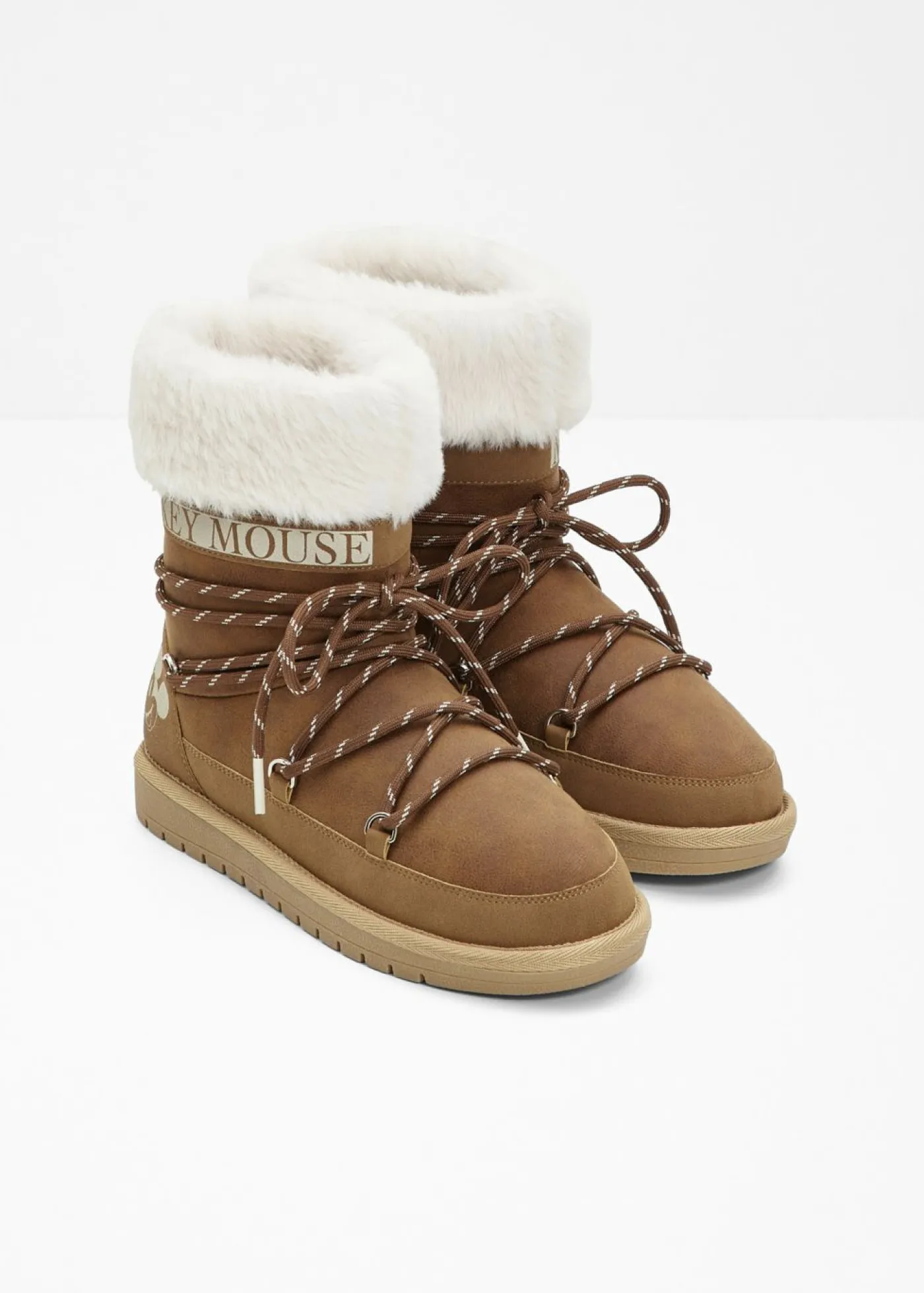 bonprix Disney Botas con cordones de Mickey Mouse marrón Online
