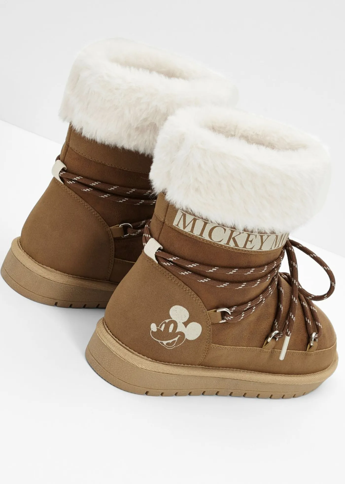 bonprix Disney Botas con cordones de Mickey Mouse marrón Online