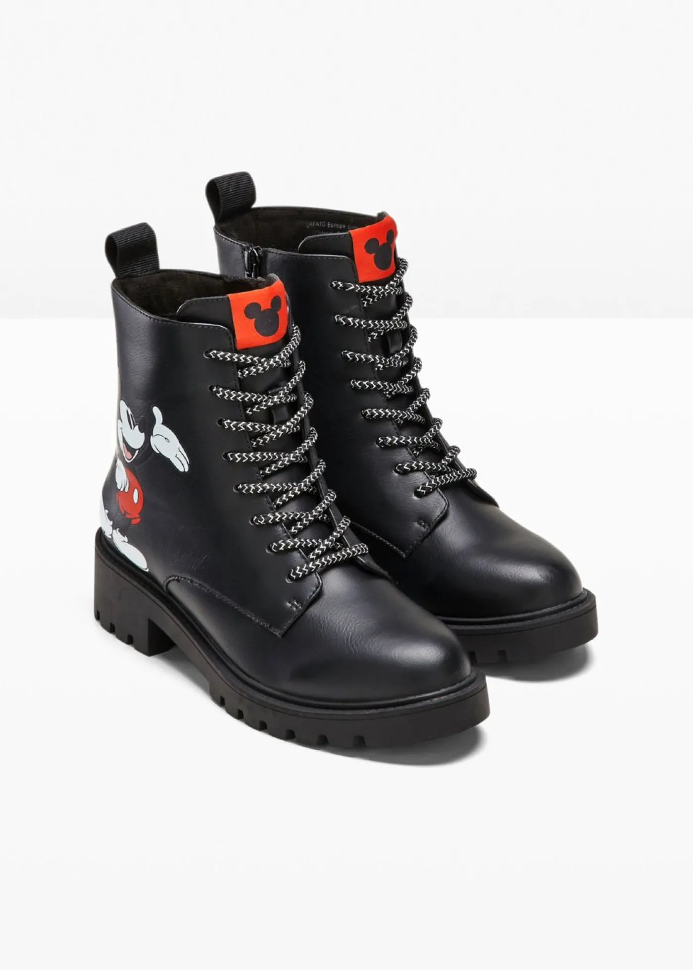 bonprix Disney Botas con cordones de Mickey Mouse Negro Online