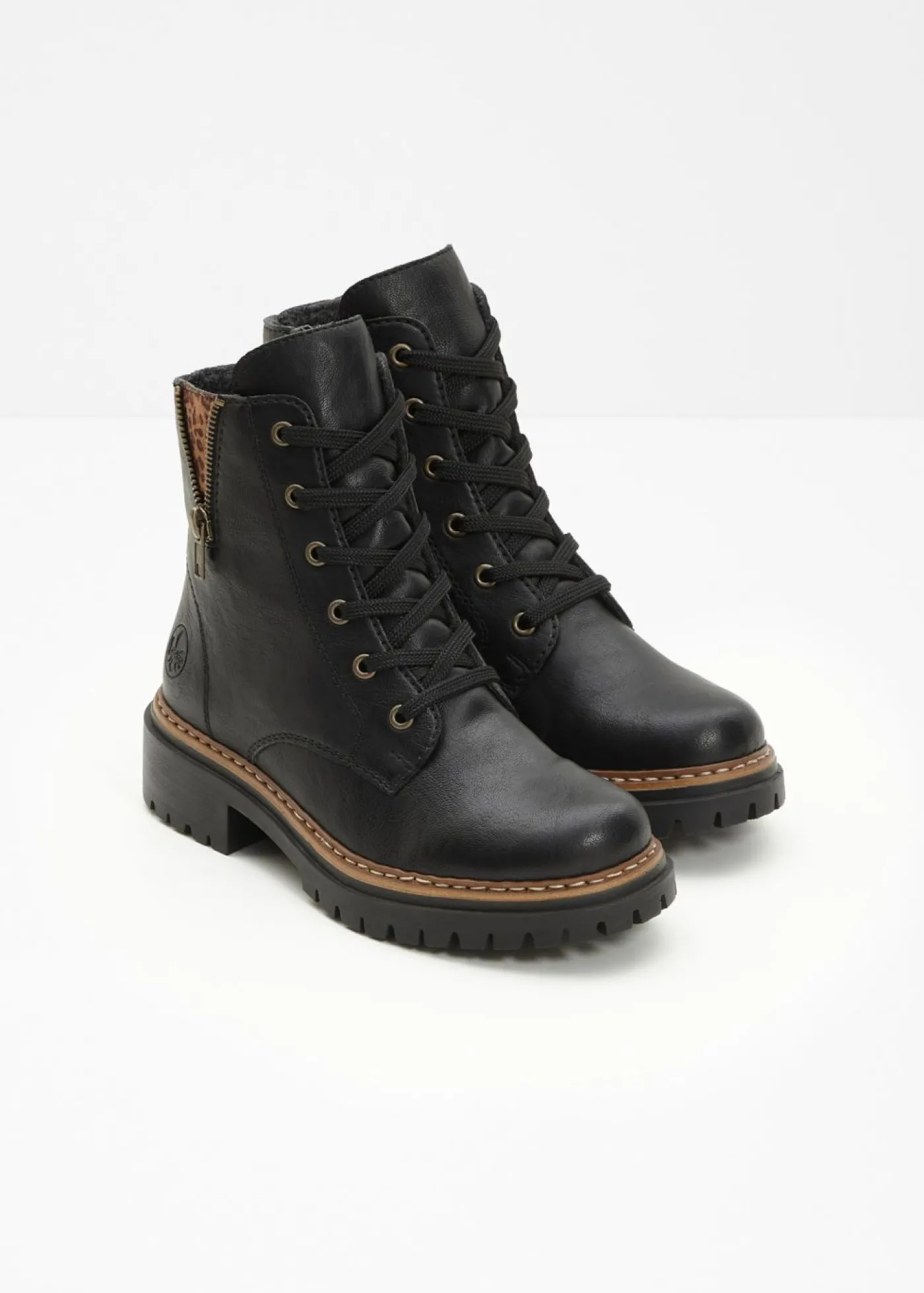 bonprix Rieker Botas con cordones forradas de Rieker Negro