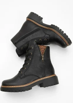 bonprix Rieker Botas con cordones forradas de Rieker Negro
