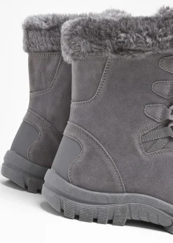 bonprix bonprix Botas con cordones y forro con membrana Tex Gris oscuro Clearance