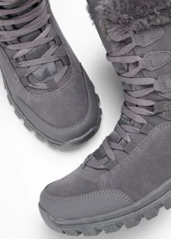 bonprix bonprix Botas con cordones y forro con membrana Tex Gris oscuro Clearance