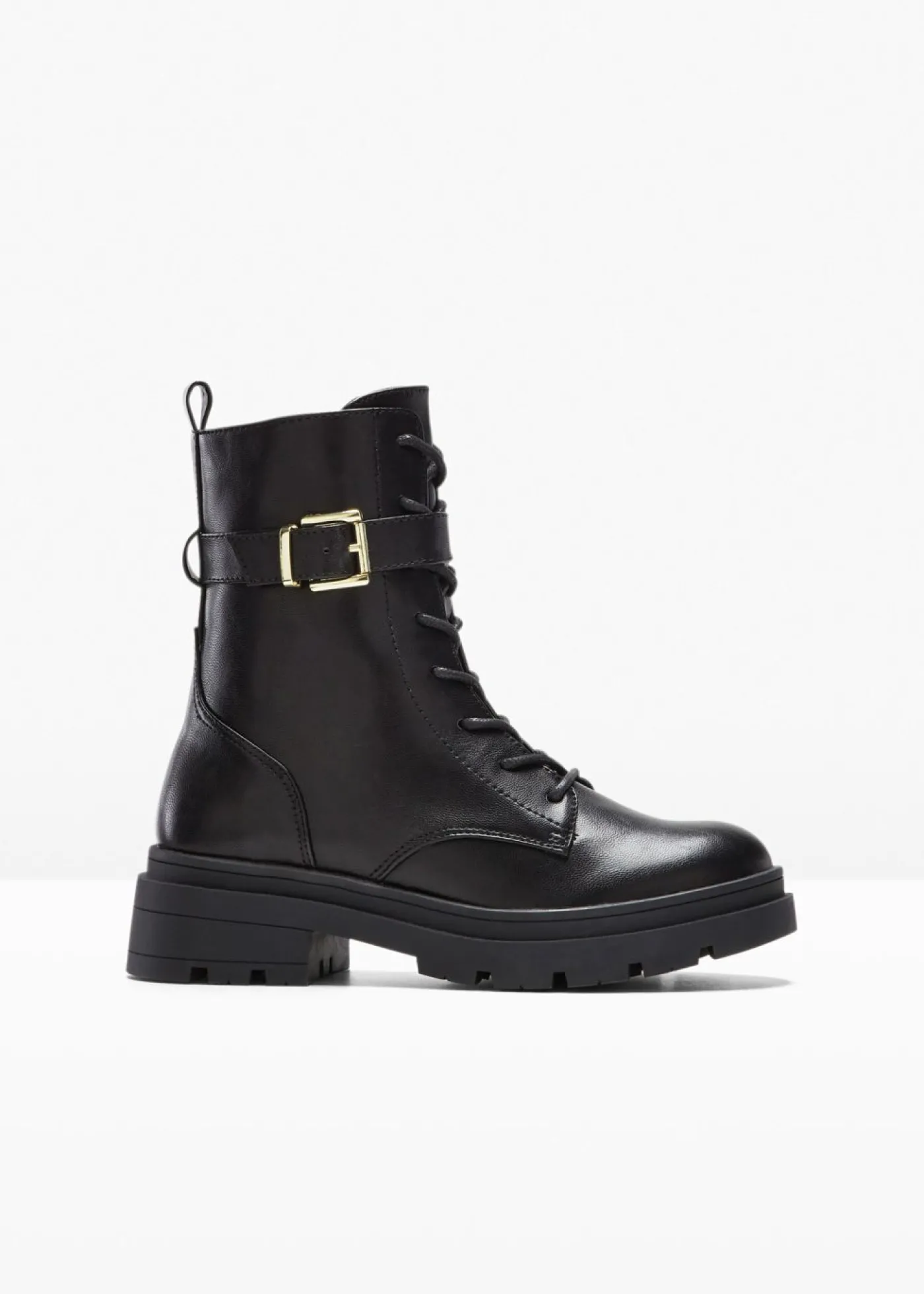 bonprix bonprix Botas con cordones y hebilla Negro Online
