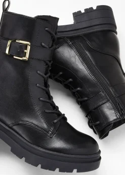bonprix bonprix Botas con cordones y hebilla Negro Online