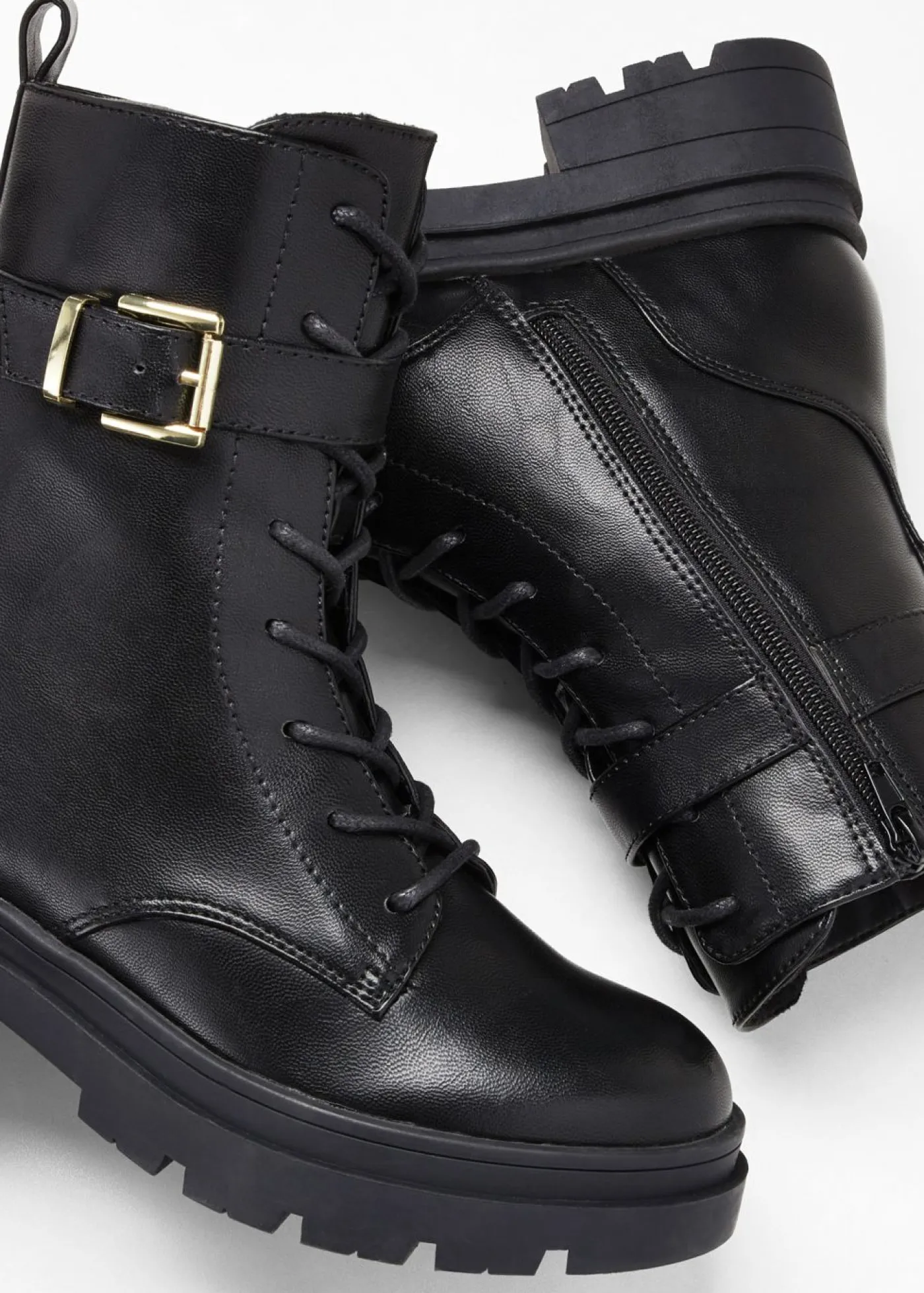 bonprix bonprix Botas con cordones y hebilla Negro Online