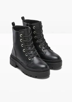 bonprix bonprix Botas con cordones y suela perfilada Negro Outlet