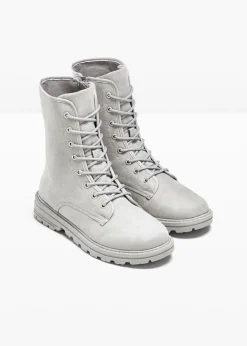 bonprix bonprix Botas con cordones y suela perfilada Gris claro