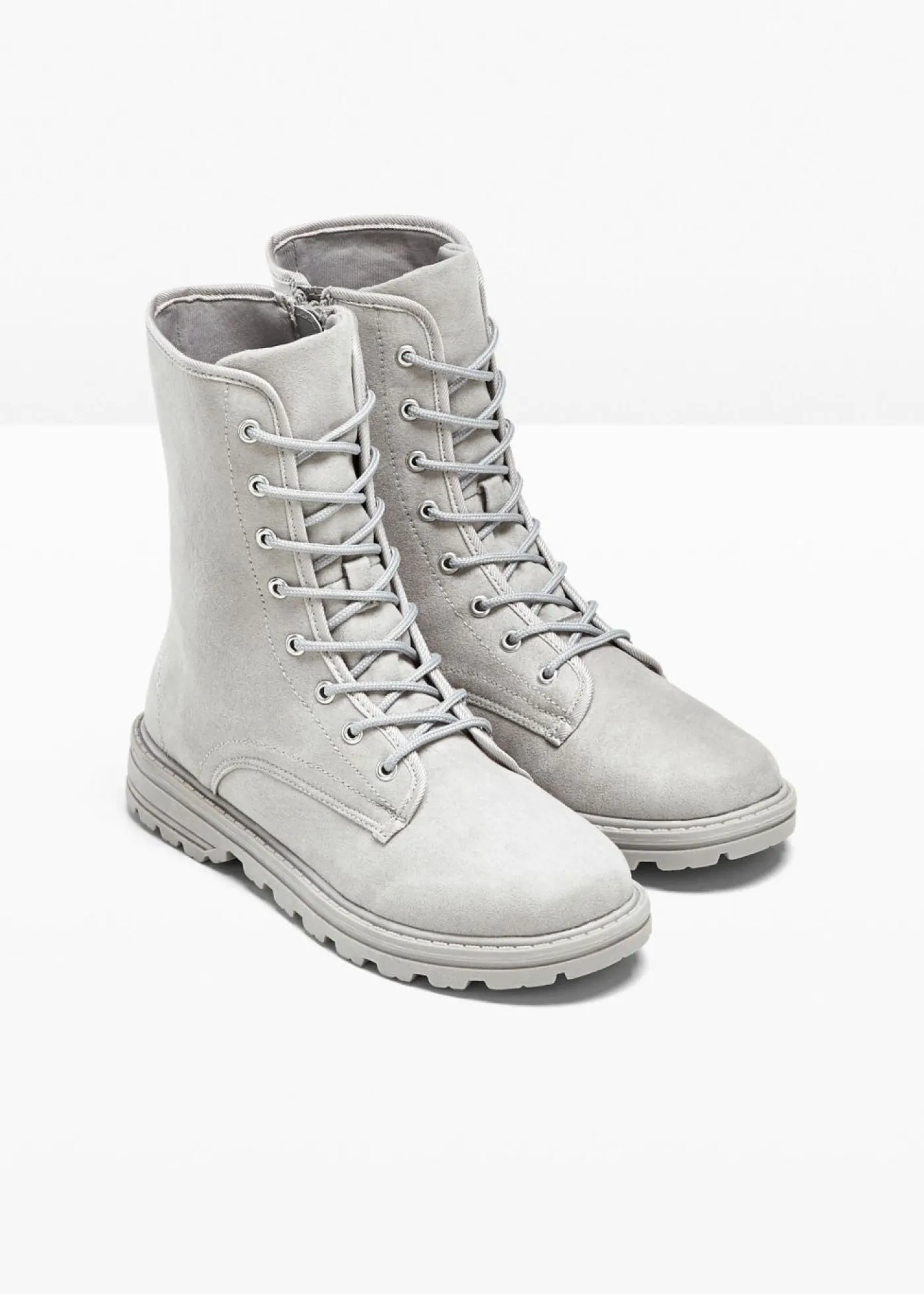 bonprix bonprix Botas con cordones y suela perfilada Gris claro