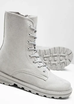 bonprix bonprix Botas con cordones y suela perfilada Gris claro