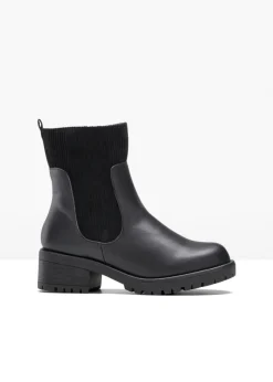 bonprix bonprix Botas con inserto de pana Negro Sale