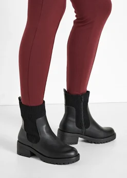 bonprix bonprix Botas con inserto de pana Negro Sale