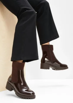 bonprix bonprix Botas con inserto de pana Marrón oscuro New