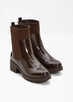 bonprix bonprix Botas con inserto de pana Marrón oscuro New