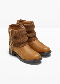 bonprix bonprix Botas con inserto de punto Coñac marrón Online