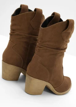 bonprix bonprix Botas de estilo cowboy con fruncido marrón Hot